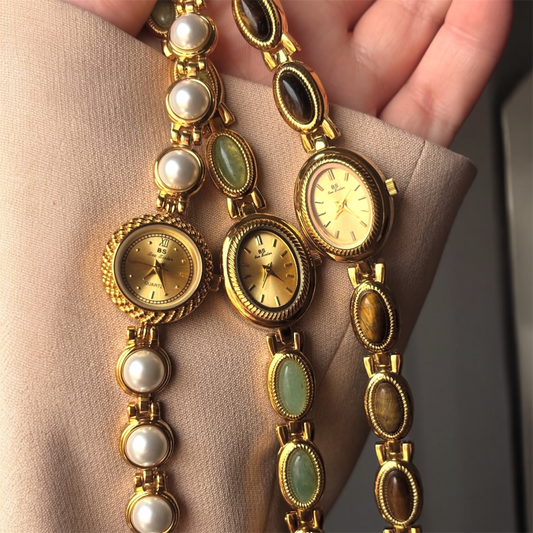 2025 Luxury Oval Rhinestone Gold Watch - Elegant Women's Bracelet Edition