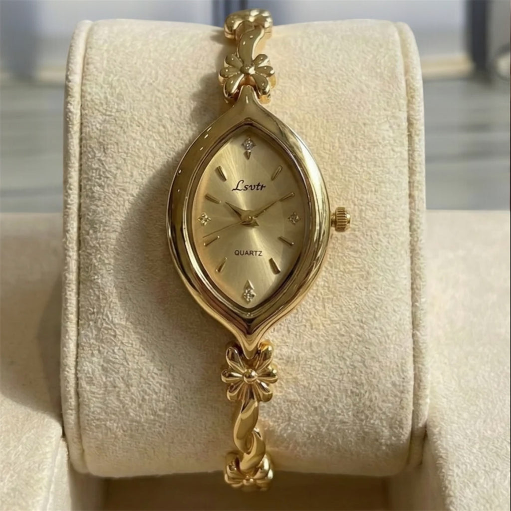 French Retro Gold Small Dial Women’s Watch