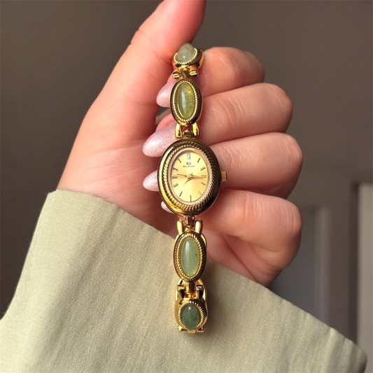 2025 Luxury Oval Rhinestone Gold Watch - Elegant Women's Bracelet Edition