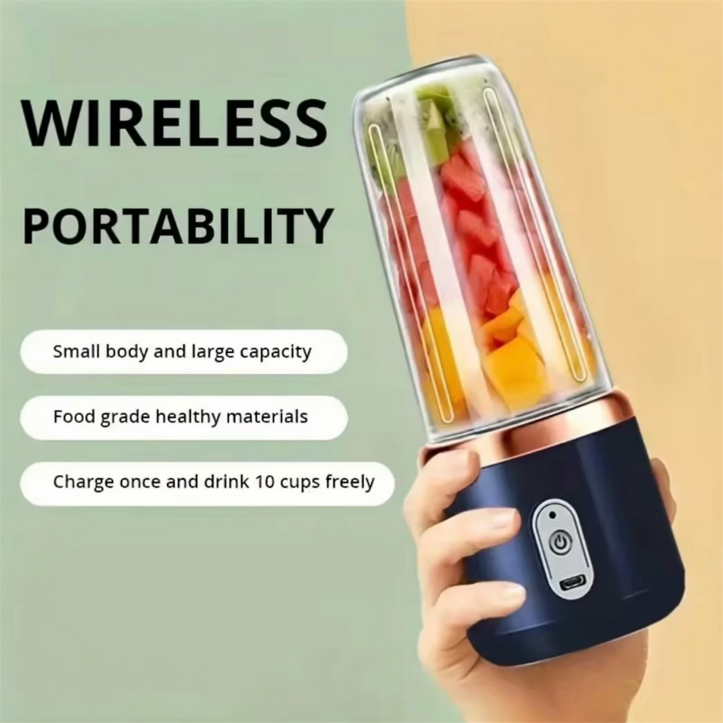 Portable Electric Blender 400ml - USB Rechargeable Smoothie Maker | LuxHaven